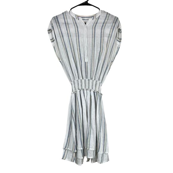 Rails NWT Angelina Smocked Waist Mini Dress Linen Blend Ryland Stripe Size XXS - Picture 4 of 13